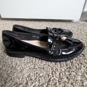 Libra POP Patent Leather Loafer Tassel Slip on black glossy US 7 EU 38